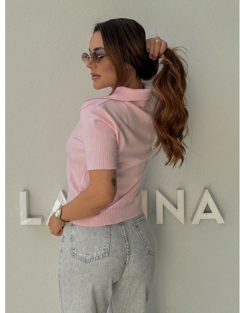 Blusa Gola Polo Eleonora Rosa