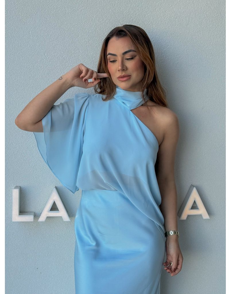 Blusa Assimétrica Georgina Azul 