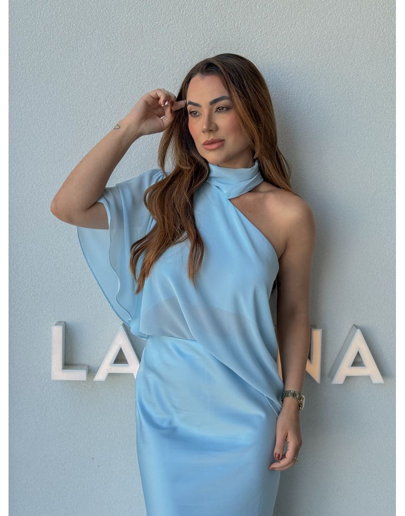 Blusa Assimétrica Georgina Azul 