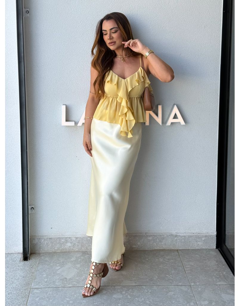 Blusa Alça Babado Solange Amarelo
