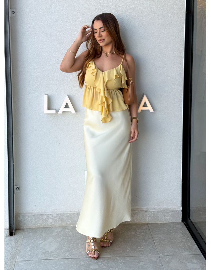 Blusa Alça Babado Solange Amarelo
