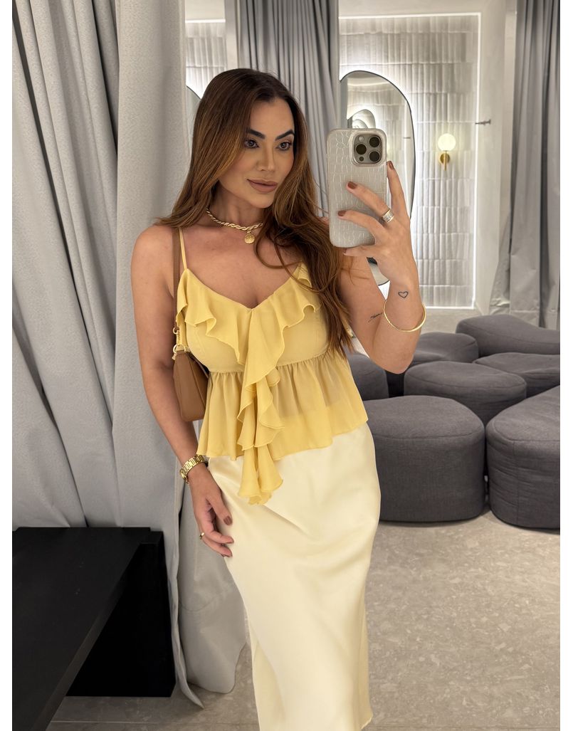 Blusa Alça Babado Solange Amarelo