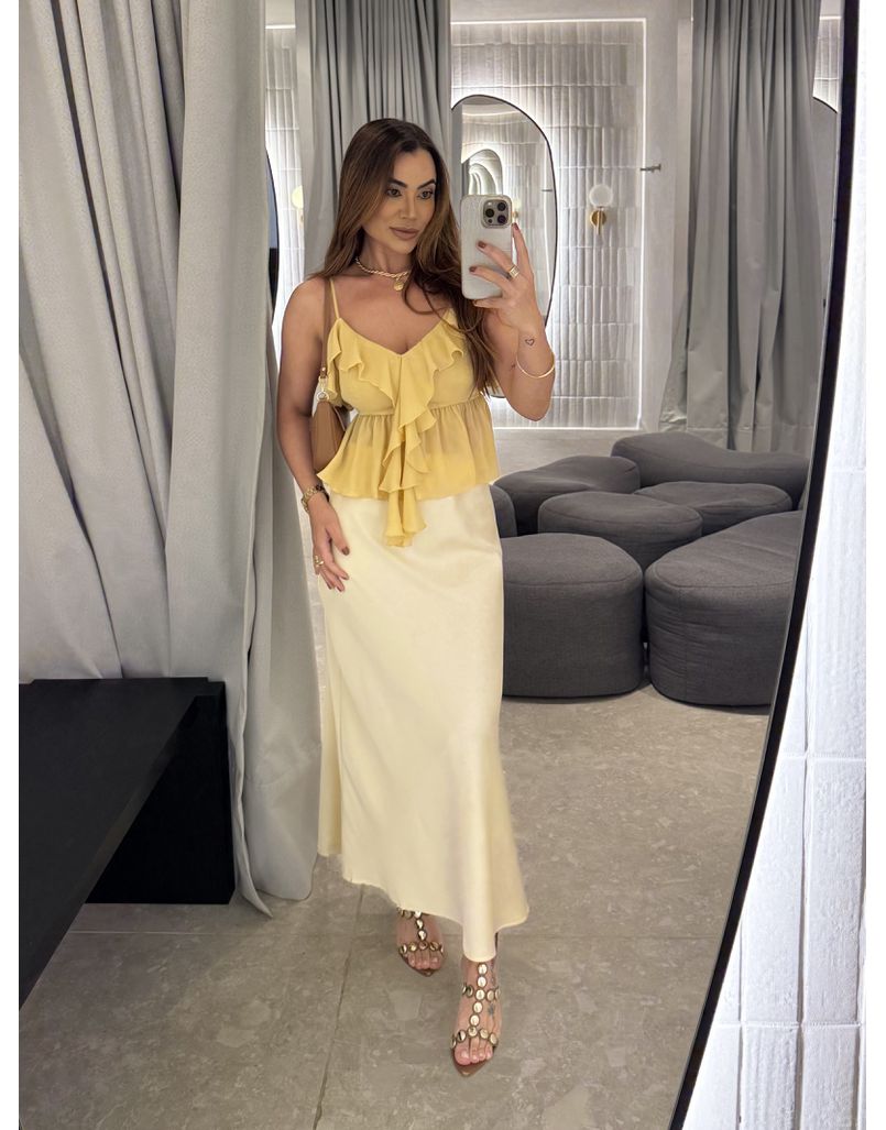 Blusa Alça Babado Solange Amarelo