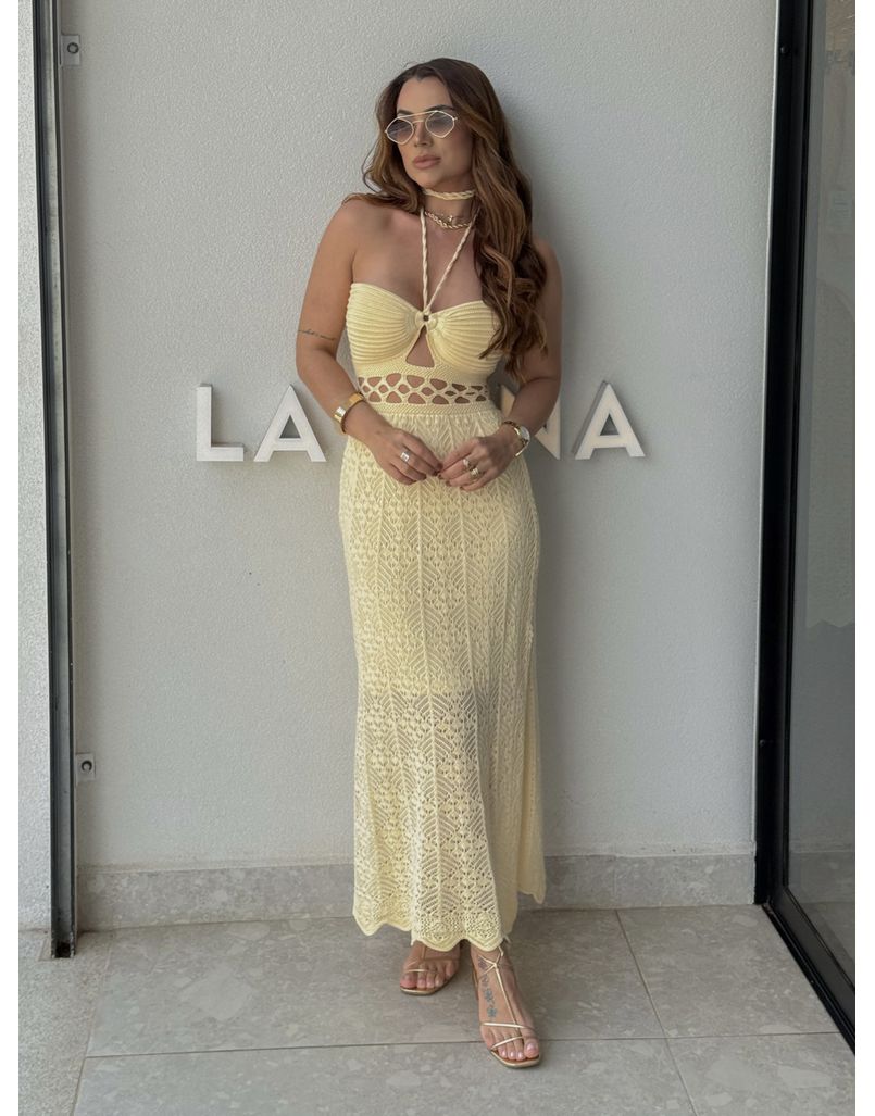Vestido Tricot Verônica Manteiga - Loja La Mina 