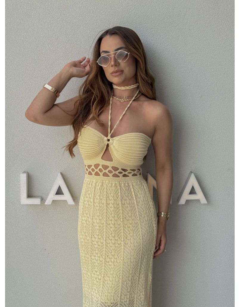 Vestido Tricot Verônica Manteiga