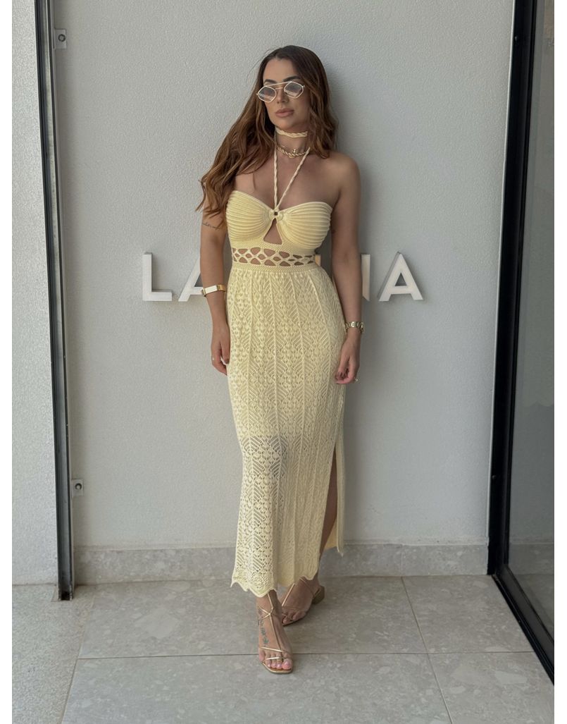 Vestido Tricot Verônica Manteiga
