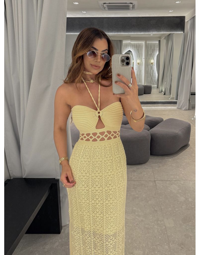 Vestido Tricot Verônica Manteiga