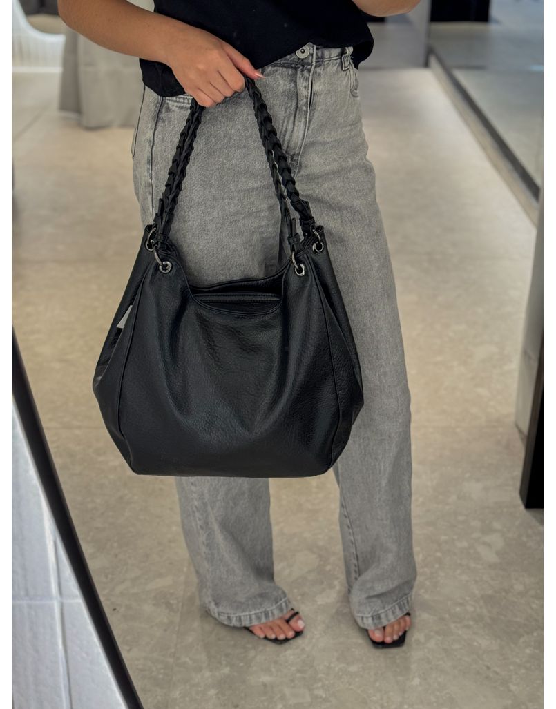 Bolsa Alça Trançada Preto - Loja La Mina 