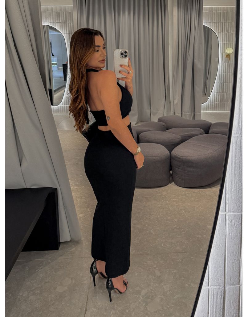 Vestido Canelado Zuri Preto