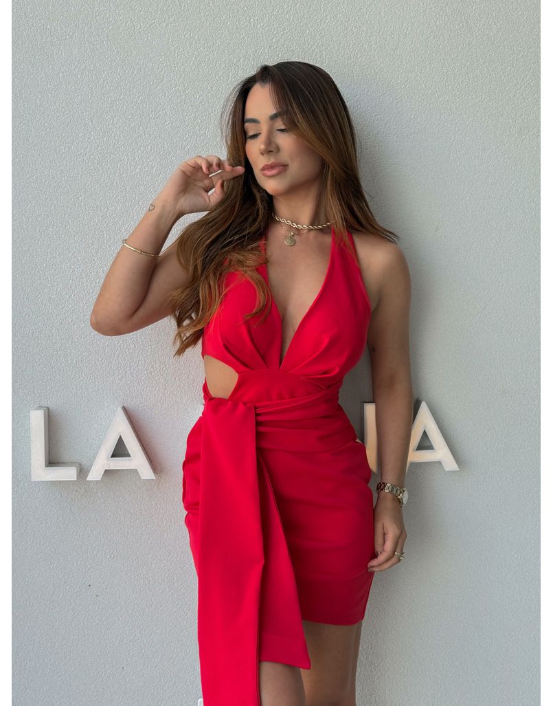 Vestido Decote Betina Vermelho