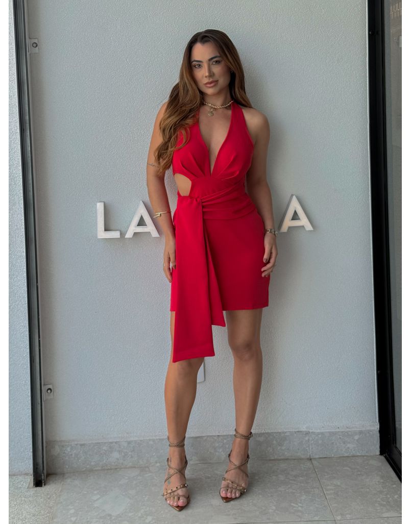 Vestido Decote Betina Vermelho