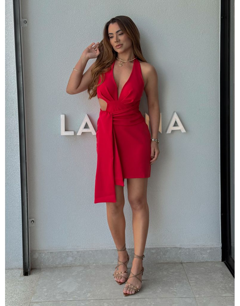 Vestido Decote Betina Vermelho