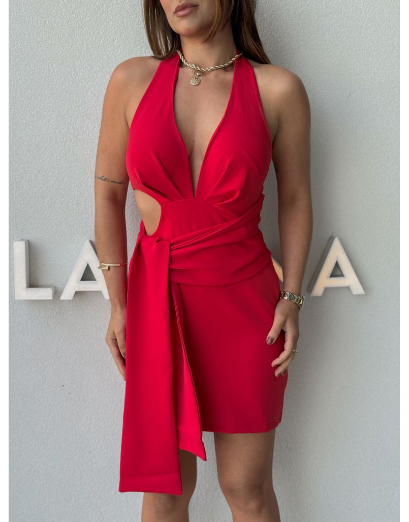 Vestido Decote Betina Vermelho