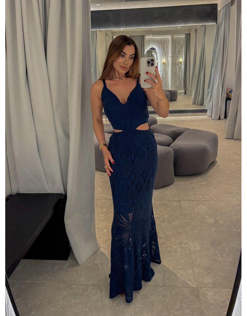 Vestido Tricot Ariela Azul