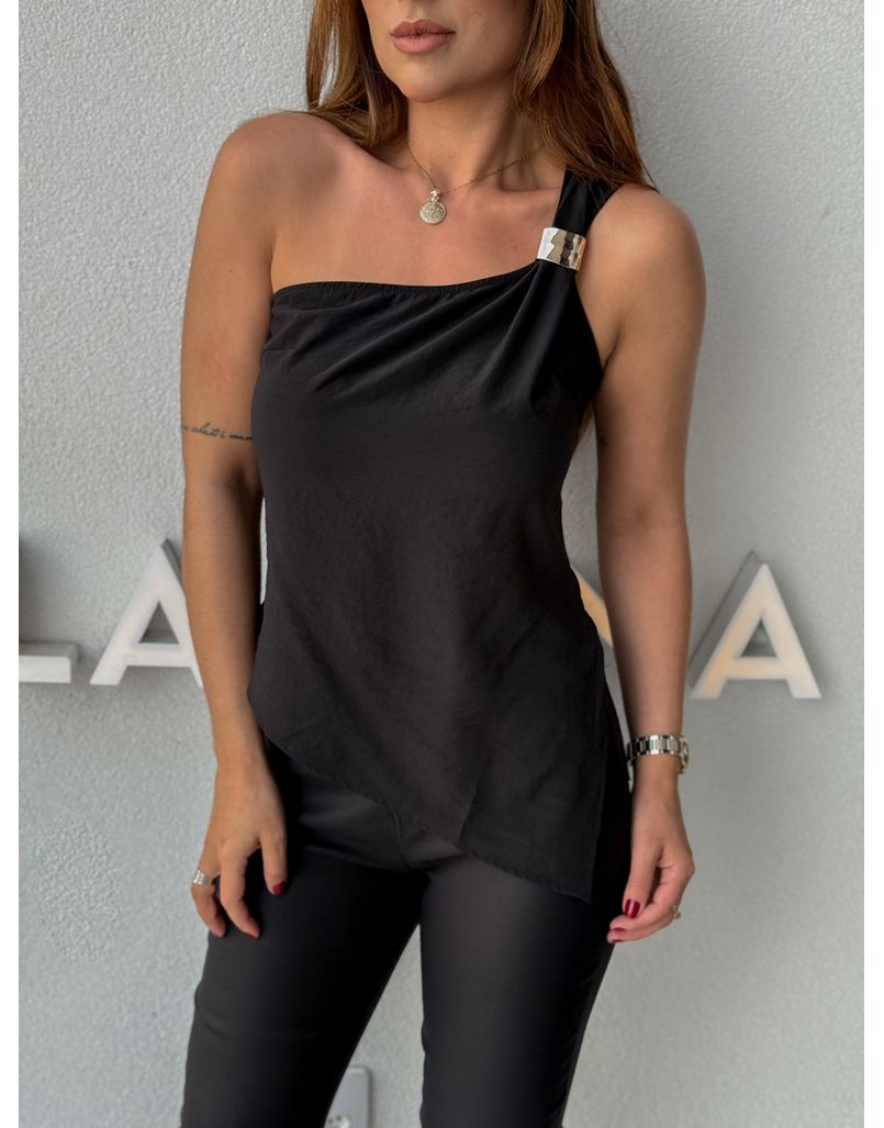 Blusa Assimétrica Rafaela Preta