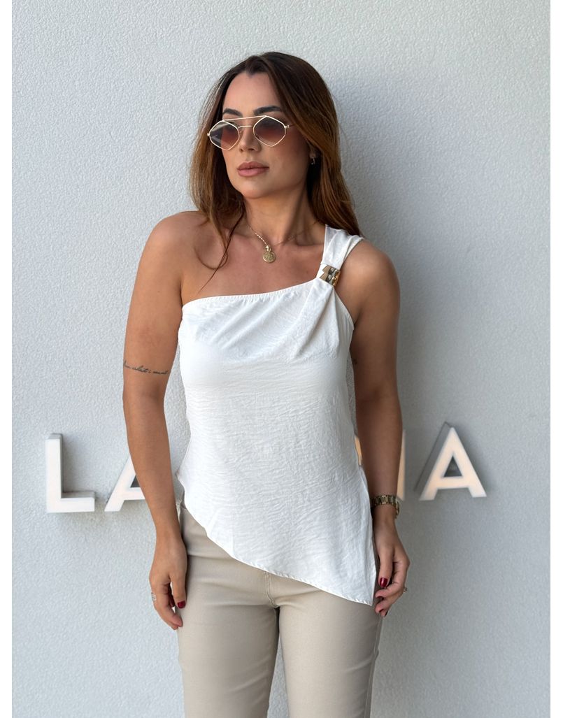 Blusa Assimétrica Rafaela Areia