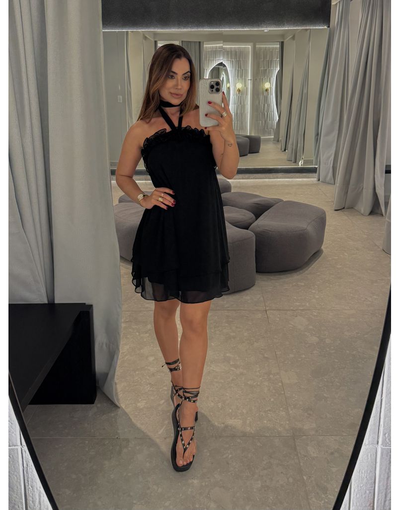 Vestido Liso Eloá Preto