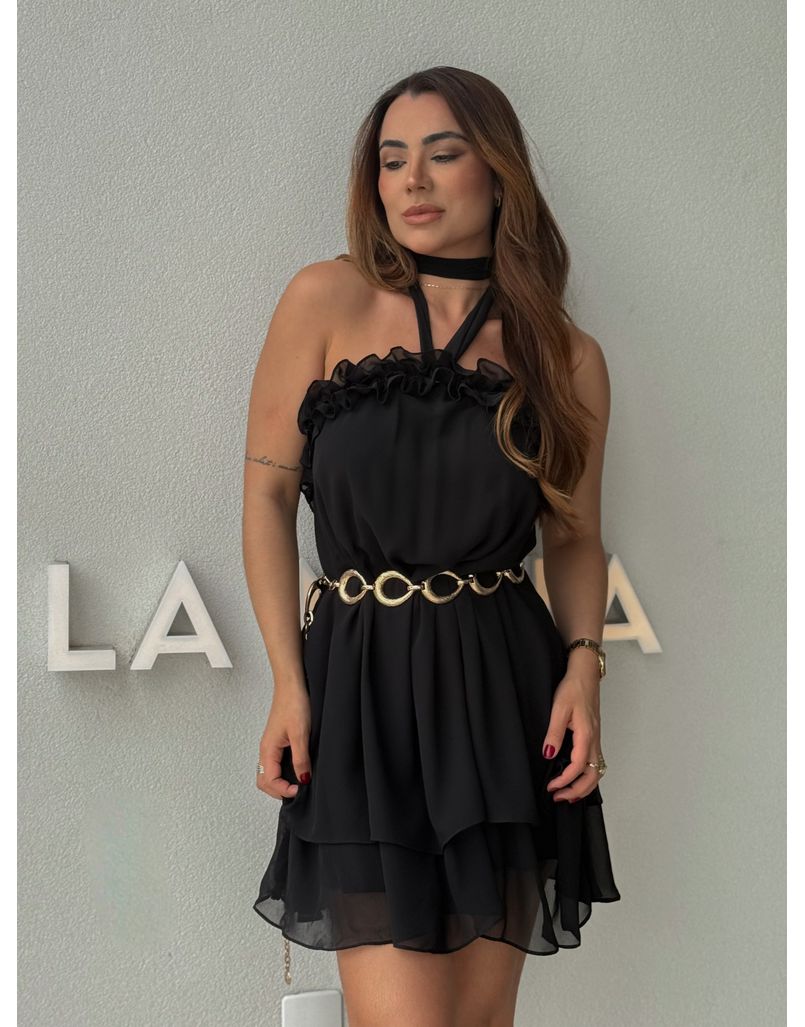 Vestido Liso Eloá Preto