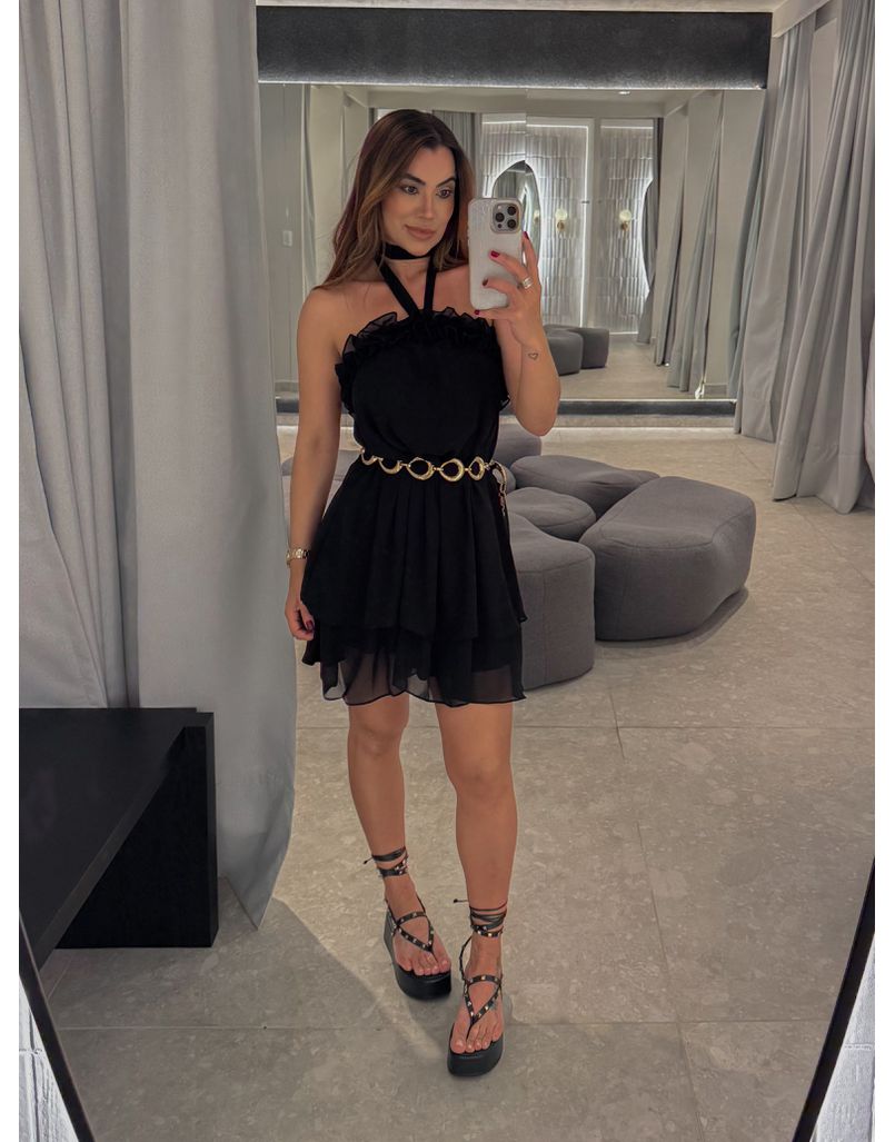 Vestido Liso Eloá Preto