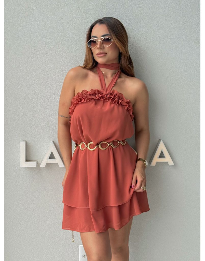 Vestido Liso Eloá Telha