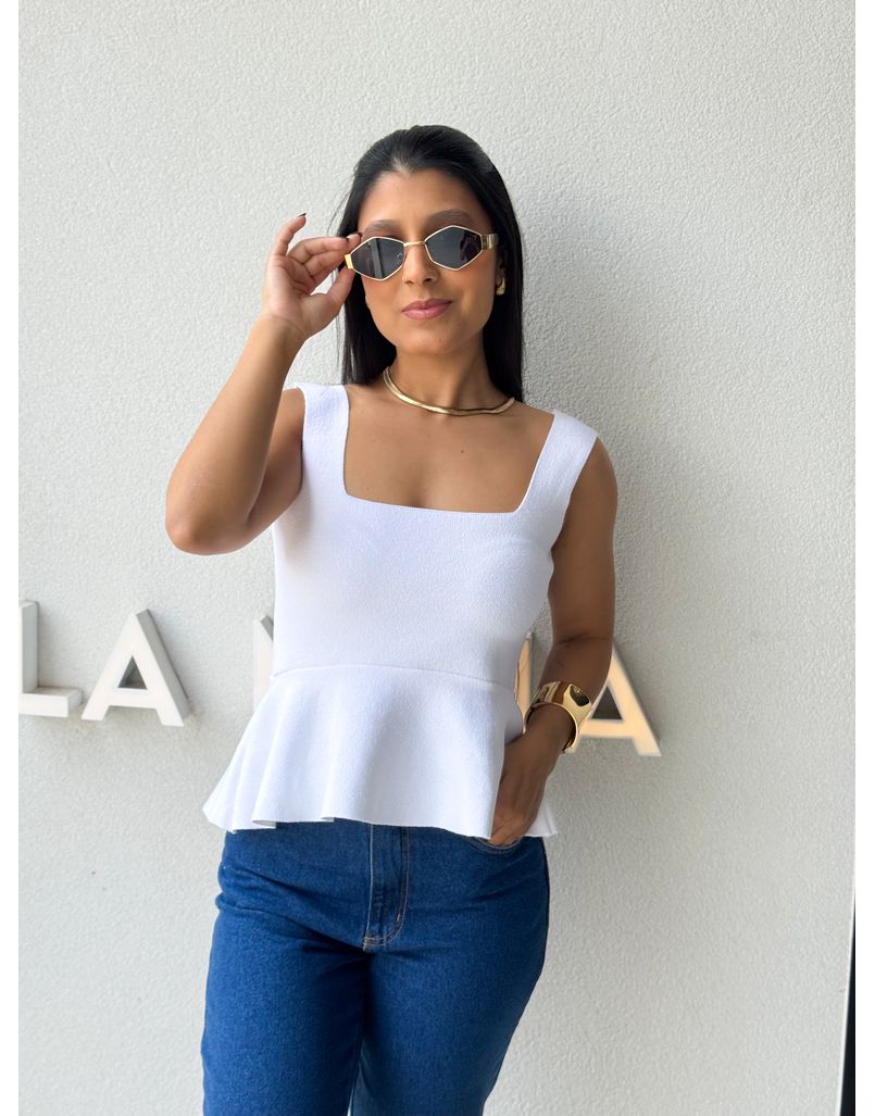 Blusa Tricot Peplum Off
