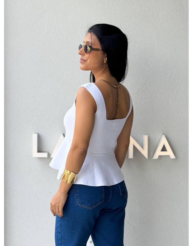 Blusa Tricot Peplum Off