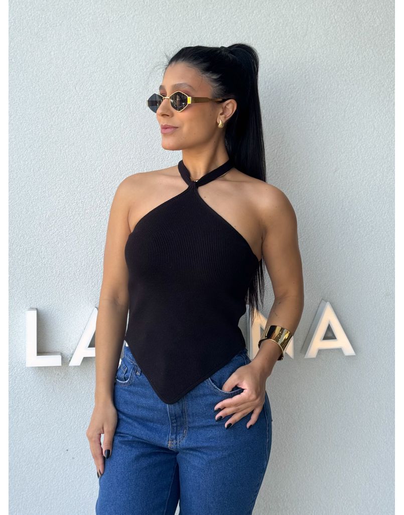 Blusa Frente Única Berenice Preto - Loja La Mina 