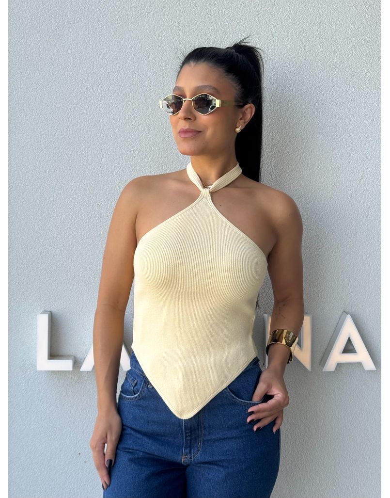 Blusa Frente Única Berenice Manteiga - Loja La Mina 