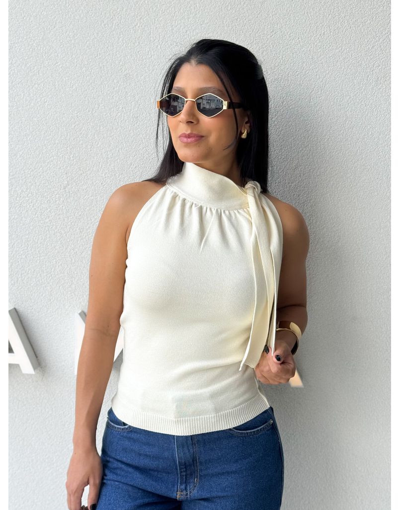 Blusa Amarração Luciana Areia - Loja La Mina 