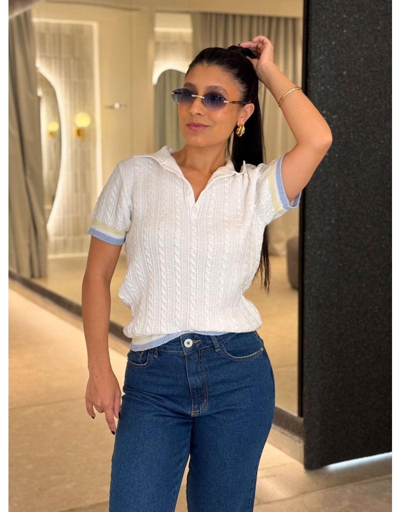 Blusa Gola Polo Bianca Off