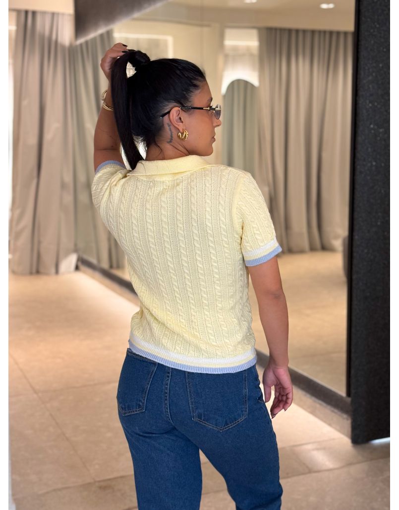 Blusa Gola Polo Bianca Manteiga