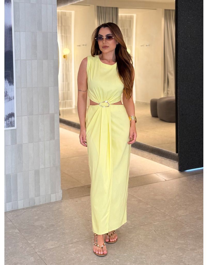 Vestido Fivela Elise Amarelo