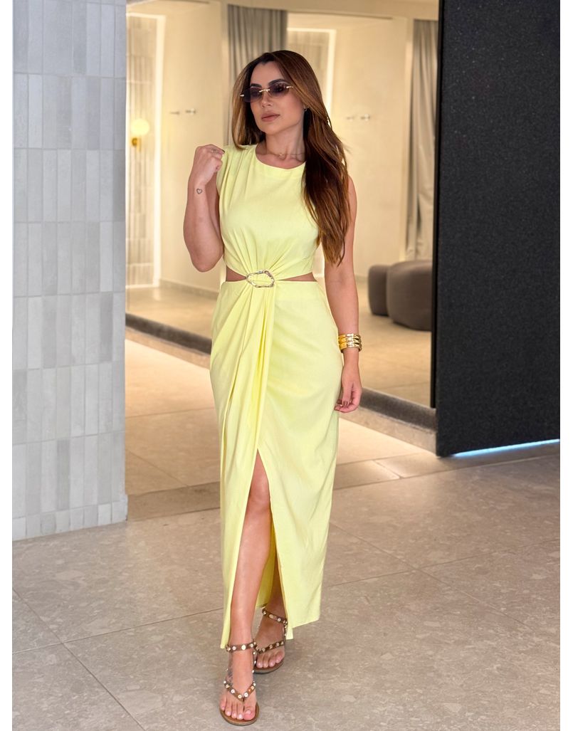 Vestido Fivela Elise Amarelo