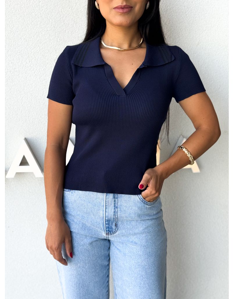 Blusa Gola Polo Nalla Marinho