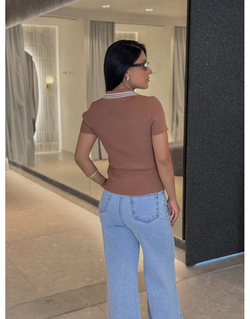 Blusa Gola Polo Nalla Cappuccino