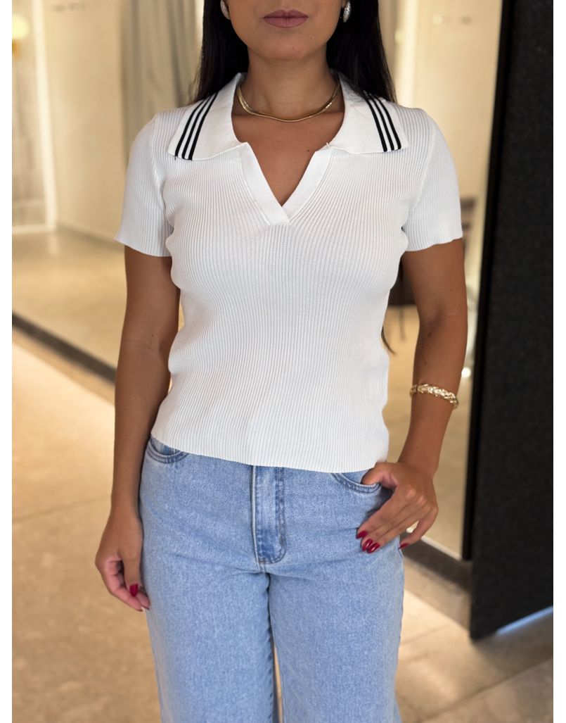 Blusa Gola Polo Nalla Branca