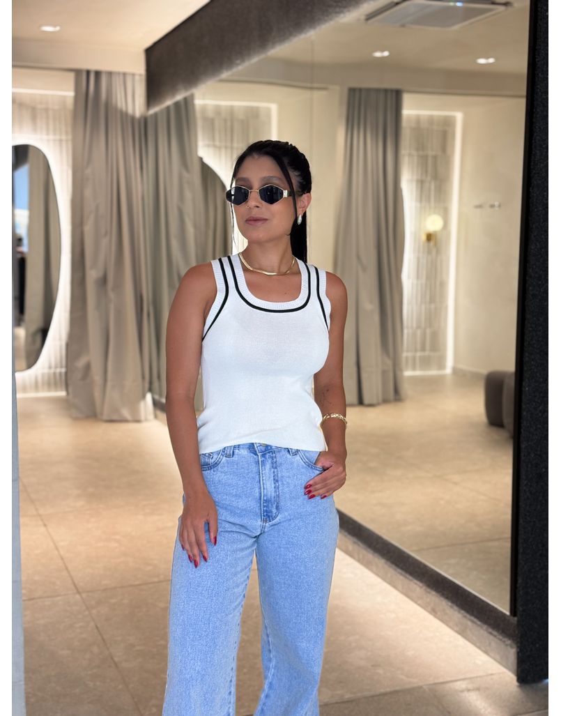 Blusa Regata Nicole Branca