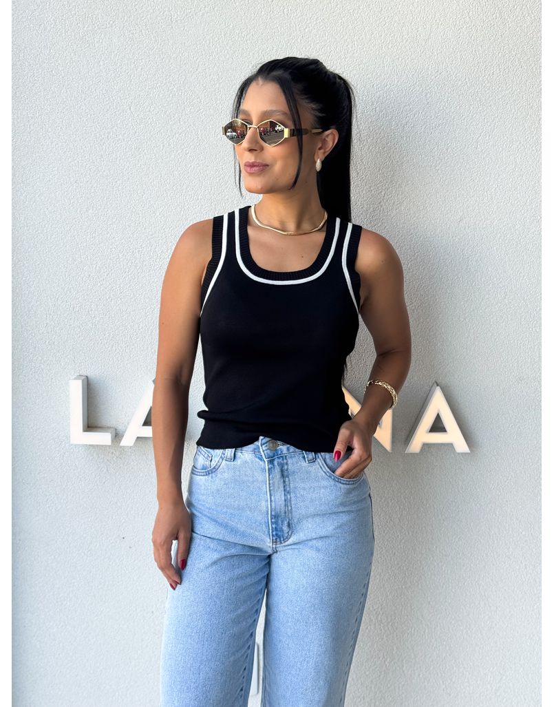 Blusa Regata Nicole Preta - Loja La Mina 