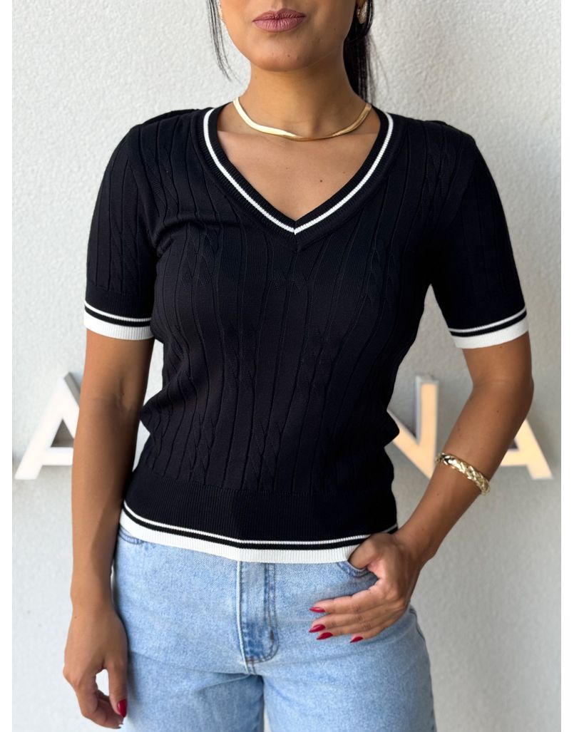Blusa Tricot Angela Preto