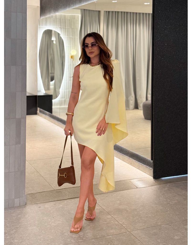 Vestido Alfaiataria Natamy Amarelo - Loja La Mina 