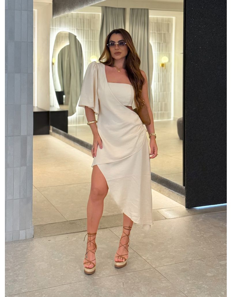 Vestido Hadassa Areia - Loja La Mina 