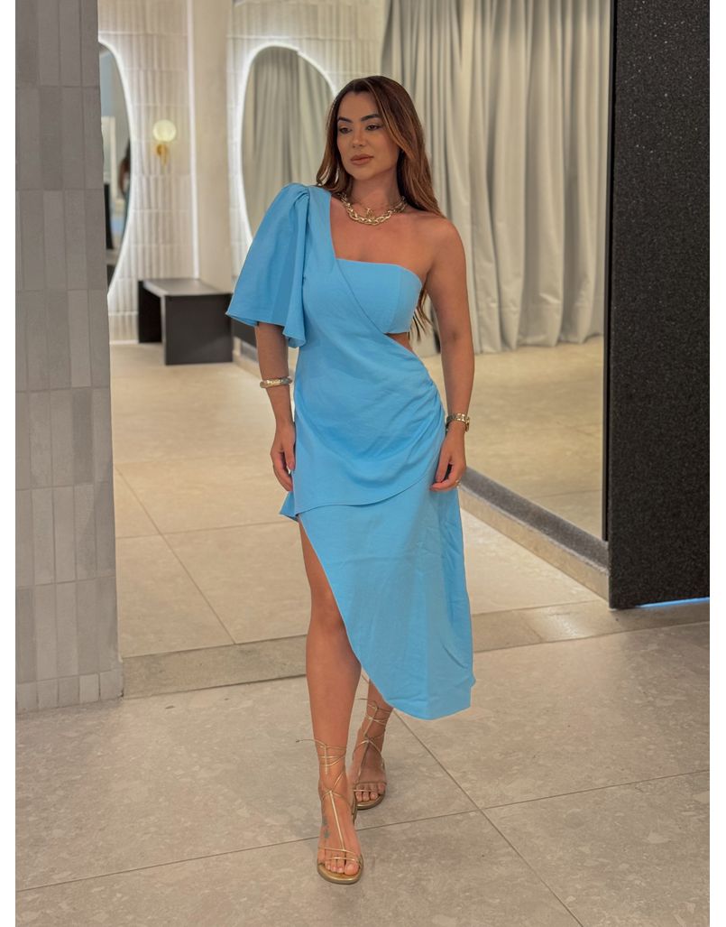 Vestido Hadassa Azul - Loja La Mina 