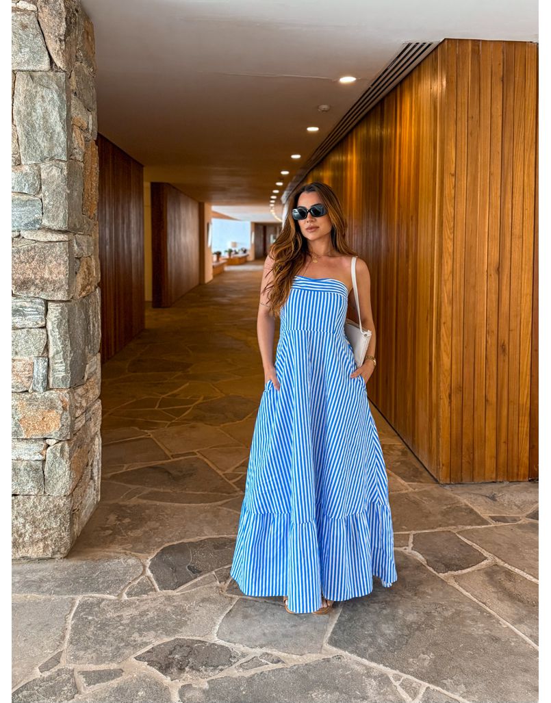 Vestido Listrado Tomara que Caia Alanis - Loja La Mina 