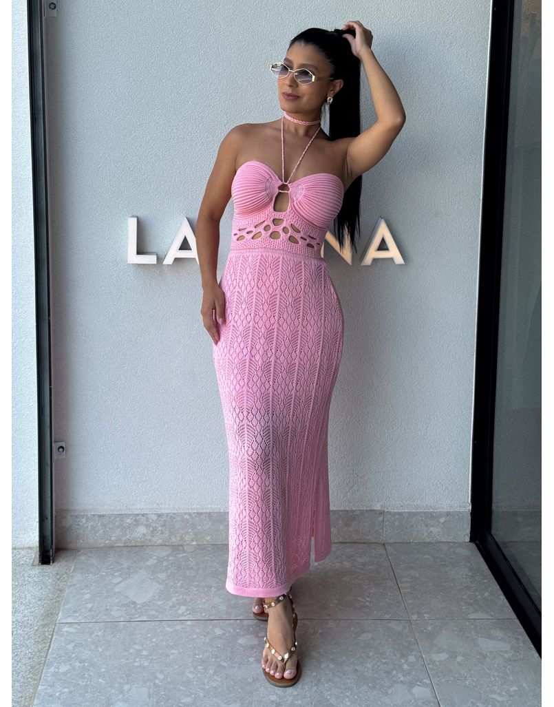 Vestido Tricot Verônica Rosa - Loja La Mina 