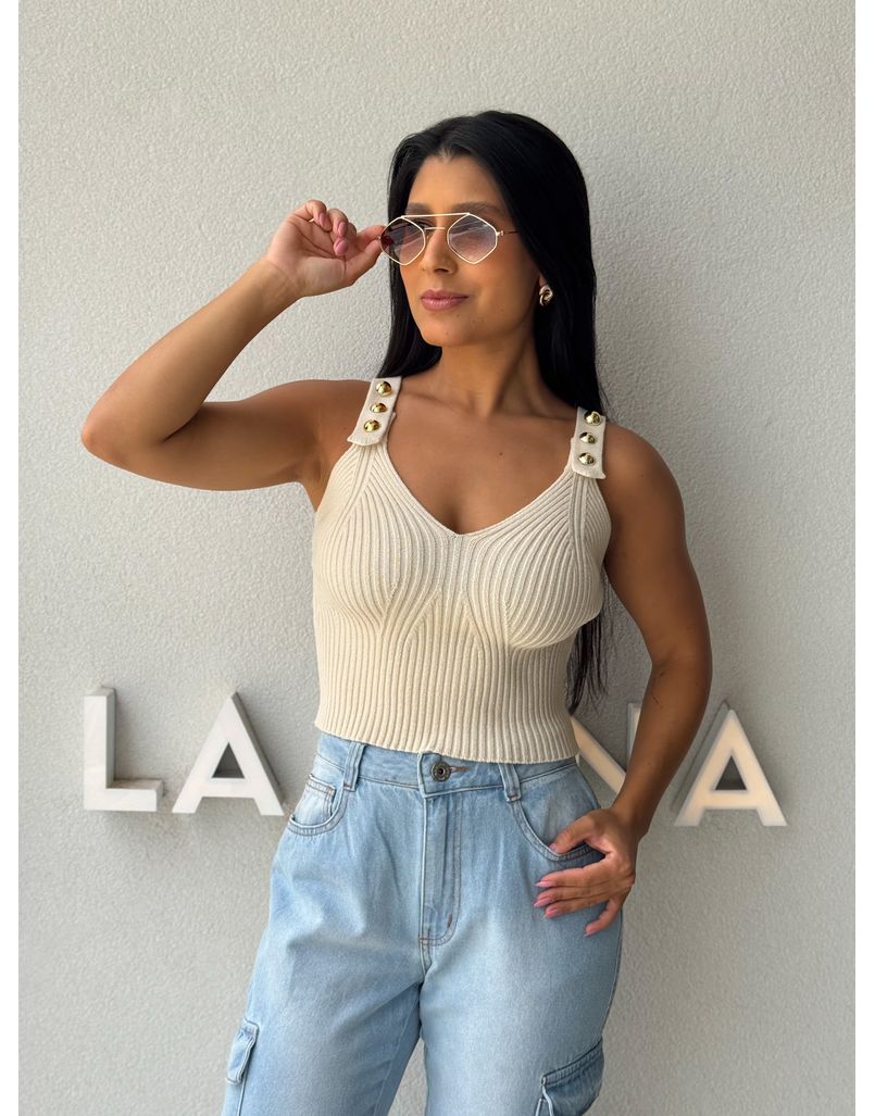 Blusa Tricot Daniela Areia - Loja La Mina 