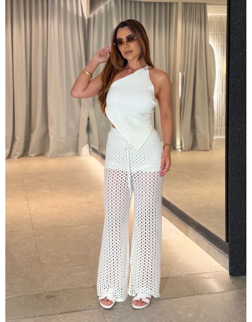 Conjunto Tricot Rendado Off - Loja La Mina 