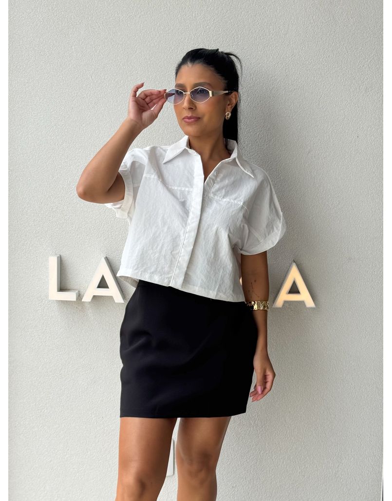 Camisa Cropped Jessica Branco - Loja La Mina 