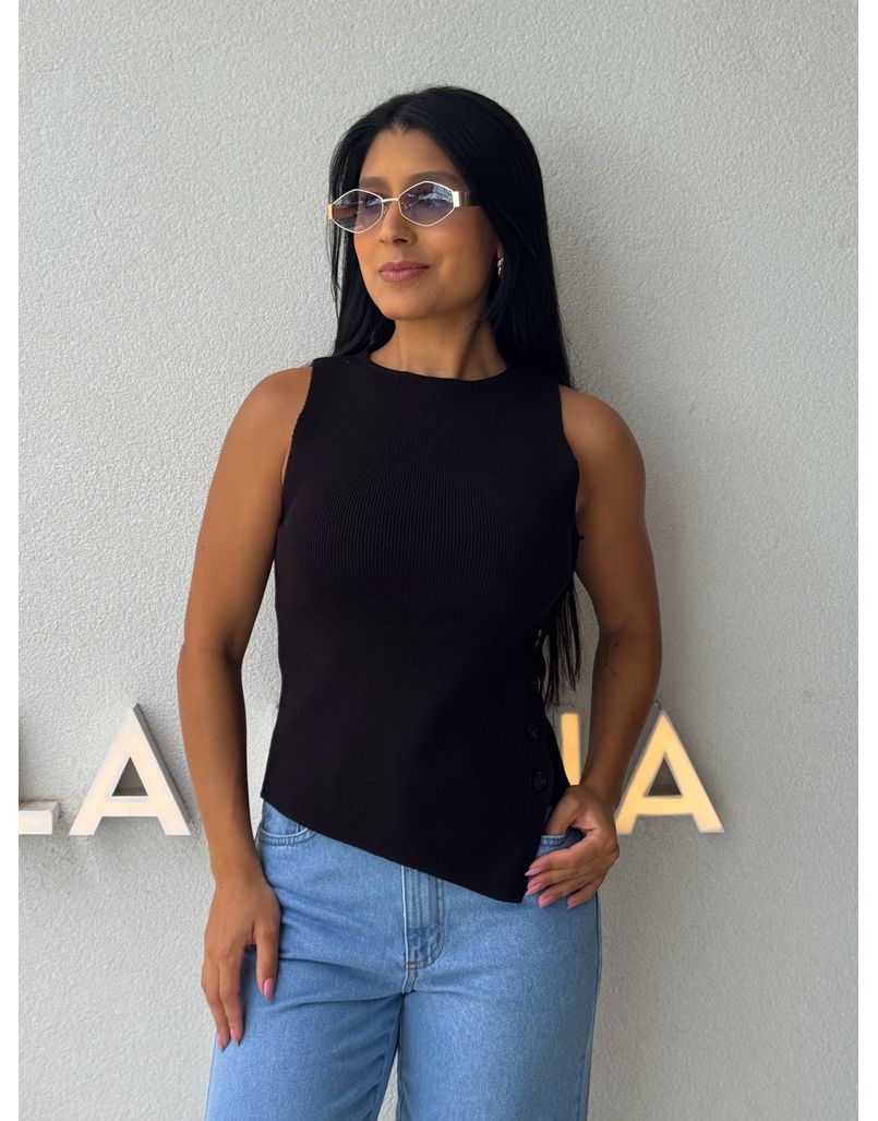 Blusa Tricot Nina Preta - Loja La Mina 