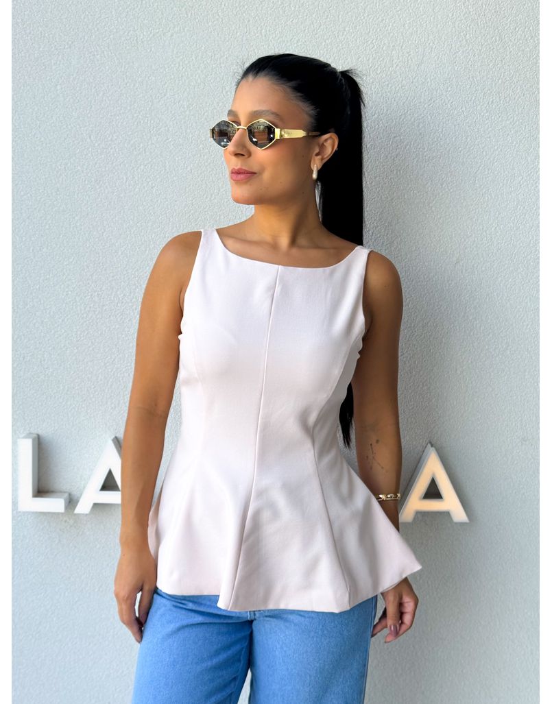 Blusa Peplum Natalie Rosa - Loja La Mina 