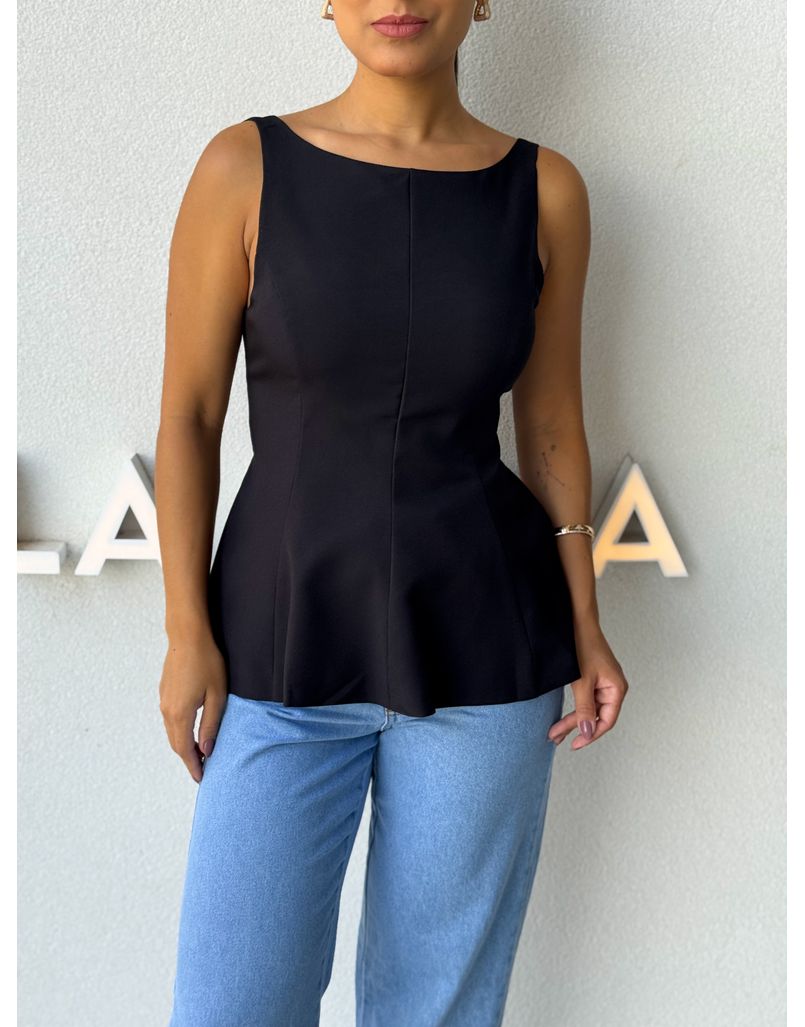 Blusa Peplum Natalie Preta